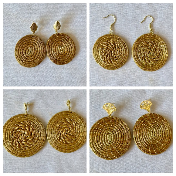 Rare Golden Grass Earrings - Picture 2 of 14